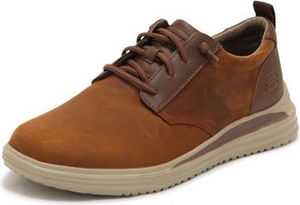 Skechers Proven-Mursett - Heren - Hardloopschoenen - Bruin - 46 EU - Leer - Fitness