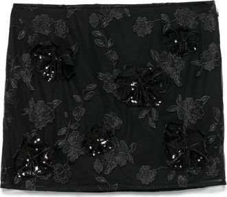 Rotate Mesh Flower Embroidered Mini Skirt, Brand Size 38 ( US Size 4 )