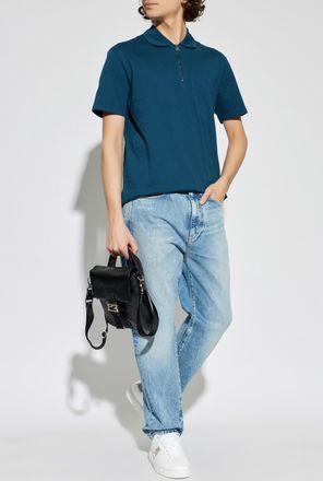 Versace Cotton Polo, Mens, Blue