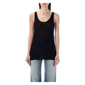 Saint Laurent Sleeveless Ribbed Tank Top