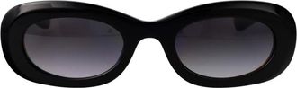 Alexander McQueen Am0527S 001 Zonnebril - Dames - Accessoires - Zwart - Maat: 51 MM Nylon