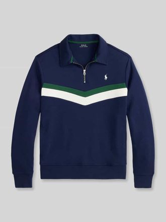 Polo Ralph Lauren Regular Fit Troyer aus Baumwoll-Mix in Marine, Gr&ouml;&szlig;e XXL