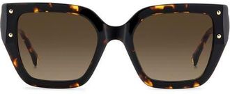 Carolina Herrera 53mm Gradient Square Sunglasses in Havana/brown at Nordstrom