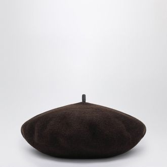 Brunello Cucinelli Brunello Cucinelli Brown Wool Beanie With Precious Detail