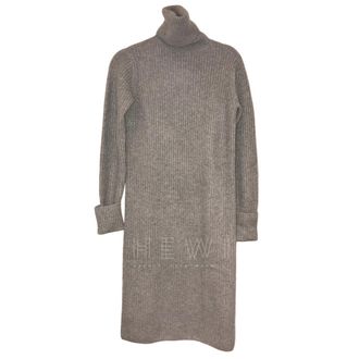 Loro Piana Baby Cashmere Grey Knit Roll Neck Dress Size S