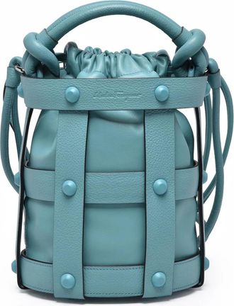 Ferragamo Cage Med Bucket Bag - Turquoise