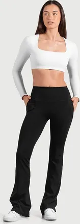 Bloch Ladies Active BLOCHeverhold Flare Legging, Steel Grey