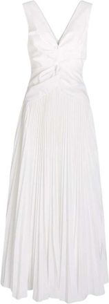 SIMKHAI Vivanne Midi Jurk - Dames - Casual kleedjes - Wit - 2XS - Katoen - Kleedjes