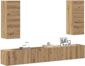 vidaXL Vidaxl - Mueble Para Tv De Pared Madera Contrachapada Artesanal 4 Piezas