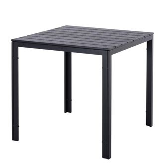 Siediti Fuori e Dentro Mesa de jard&iacute;n cuadrada 78x78 cm con tablero de lamas antracita
