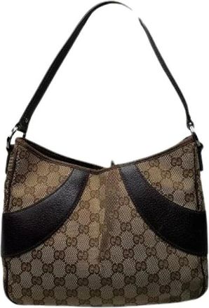 Gucci Pre-owned Shoulder Bags, female, Brown, Size: ONE SIZE Pre-owned Cotton Shoulder Bag