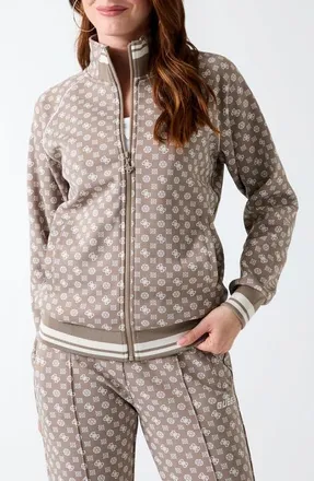 Guess Aggie Full Zip Sweatshirt in Brown at Nordstrom, Size X-Large