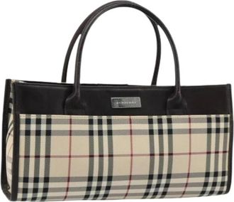 Burberry Pre-owned Handbags, female, Beige, Size: ONE SIZE Pre-owned Canvas Handbag