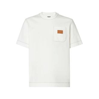 Fendi Tops, Heren, Wit, 2Xl, Katoen, T-shirt