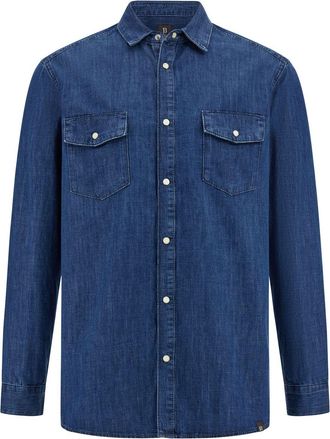 Boggi Milano cotton denim overshirt - Blue
