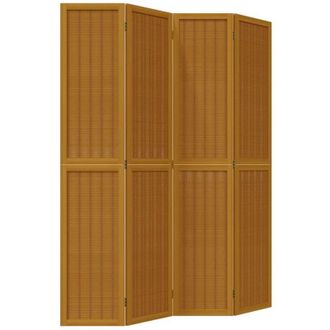 vidaXL Divisorio Ambienti 4 Pannelli Marrone Legno Massello Paulownia - Vidaxl