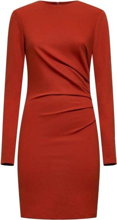 Silvian Heach Jurk met geplooide mouwen - Dames - Feestkleedjes - Rood - M - Polyester - Kleedjes
