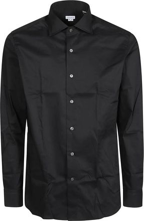 Orian Slim Fit Overhemd Lange Mouw - Heren - Casual Overhemden - Zwart - M - Katoen - Overhemden