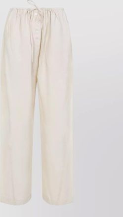 STUDIO NICHOLSON hera drawstring trousers button waist pockets