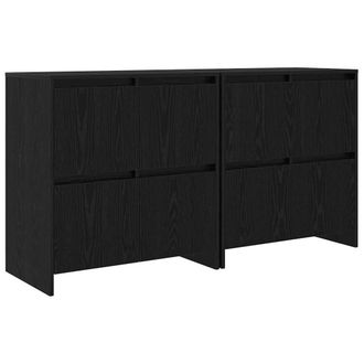 Berkfield Home Sideboard 2 pcs Black oak 70 x 41 x 75 cm Engineered wood