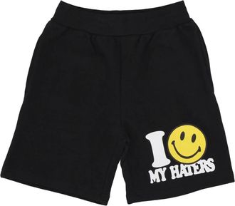 Market Smiley Haters Sweatshorts - Heren - Korte Broeken - Zwart - XL - Katoen - Korte Broeken