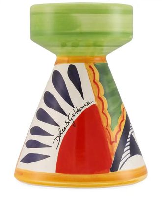 Dolce & Gabbana Logo-Print Candleholder (15cm) - Unisex - Ceramic