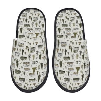 Generic Camp Van (2) Women Men House Slippers Fuzzy House Shoes Lightweight Sliders For Winter Outdoor Bedroom M