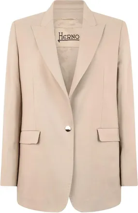 Herno Jas met omkeerbare kraag - Dames - Blazers - Beige - L - Polyester - Jassen