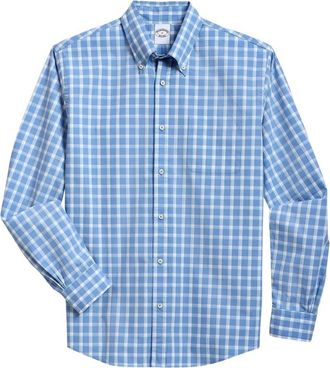 Brooks Brothers Regular Fit Oxford Vrijdag Overhemd met Button Down Kraag - Heren - Casual Overhemden - Blauw - L - Katoen - Overhemden