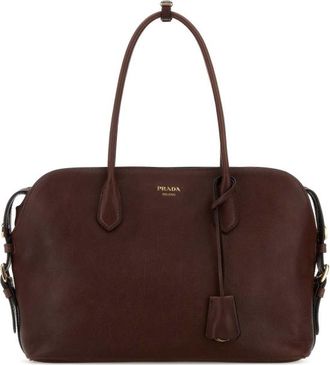Prada Chocolate Leather Large Shopping Bag