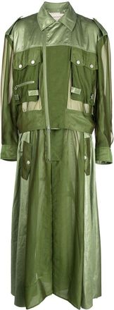 Feng Chen Wang sheer-panelling jacket - men - Polyester - S - Green
