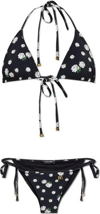 Dolce & Gabbana Tweedelig Badpak - Dames - Bikinis - Zwart - M - Tweed - Badmode