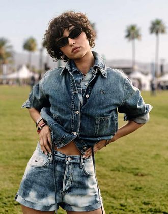 Tommy Jeans Giacca con laccetti lavaggio blu medio