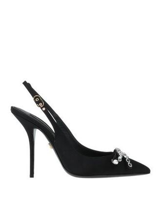 Dolce & Gabbana メッシュヒール 37.5 ブラック DOLCE & GABBANA Shoes Black Leather Slingbacks Heels Pumps