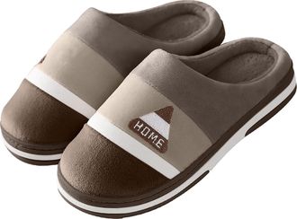 Generic Mens Slippers Comfy Handmade Stitch Microsuede Thick Sole Warm Indoor Solid Color Cozy Winter Slippers for Women with Faux Indoor Outdoor Comfort Boot