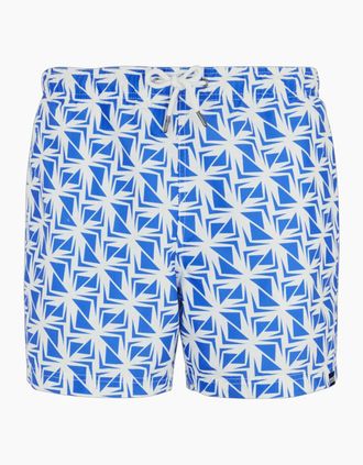 Regatta Mens Regatta Mens Loras Geometric Swim Shorts - White Sonic Blue - Size: 37/36/32