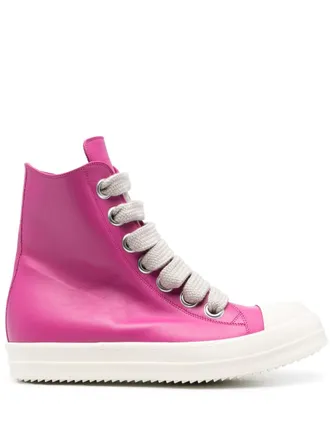 Rick Owens hi-top leather sneakers - men - Calf Leather/Calf Leather/Rubber - 45 - Pink