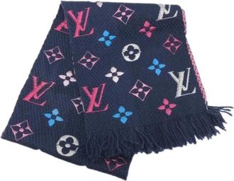 Louis Vuitton Pre-owned Canvas scarves - Dames - Vintage Accessoires - Blauw - ONE Size - Wol - Vintage