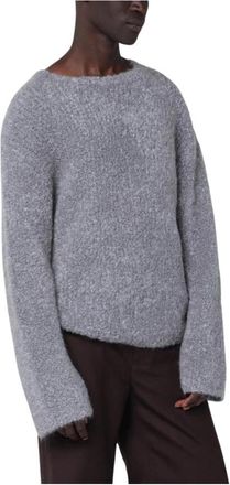 S&eacute;fr Jermaine Sweater - Heren - Ronde hals truien - Grijs - S - Wol - Truien & Vesten