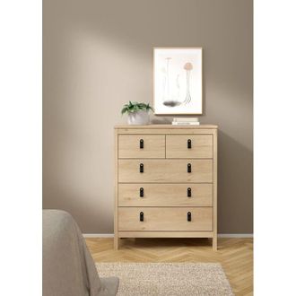 Dmora Dmora - Cajonera Nicholas, C&oacute;moda Multiusos, C&oacute;moda De Dormitorio, Gabinete Con Cajones, 82x38 H99 Cm, Roble