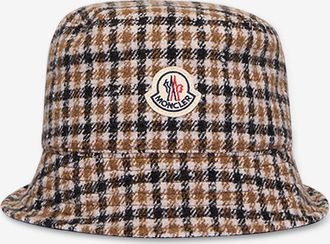Moncler Wendbarer karierter Anglerhut aus Wolle