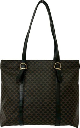 Celine Black Brown Leather Pvc Handbag Tote Bag (Pre-Owned)