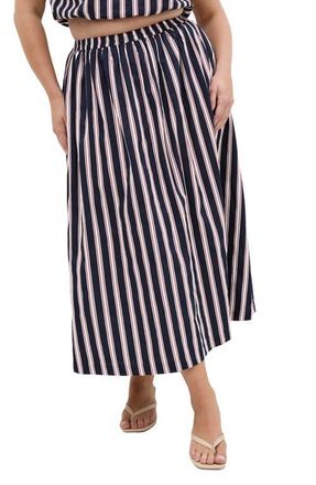 City Chic Floral Print Maxi Skirt in Navy Sienna at Nordstrom, Size Xxxs