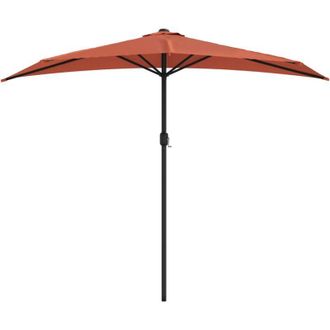 vidaXL Vidaxl - Sombrilla Balc&oacute;n Semicircular Aluminio Terracota 270x144x222 Cm