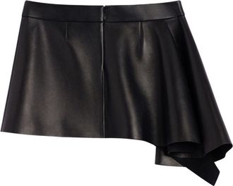 Givenchy Asymmetric Leather Skirt - Black