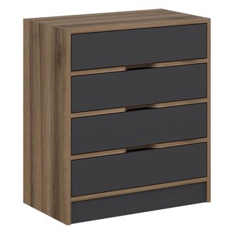 Dmora Cajonera Gazzola, 4 Cajones, Apertura Y Cierre Deslizante, 70x40x79h Cm Negro Antracita