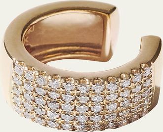 Mizuki 14K Gold Thick Diamond Ear Cuff, Single