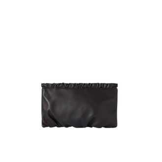 Malababa Tassen, Dames, Zwart, ONE Size, Katoen, Geplooide Leren Clutch