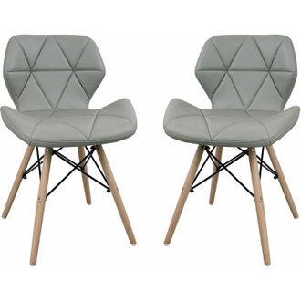 Milani Home NAOMIE - sedia moderna in ecopelle e legno set da 2