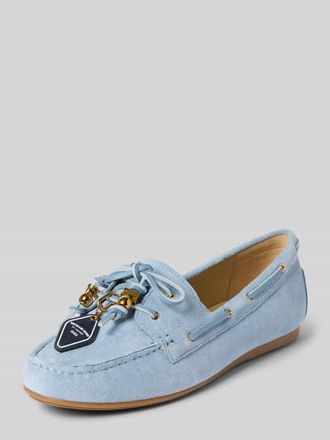 Michael Kors Mokassins aus Leder mit Label-Applikation Modell FALLON in Hellblau, Gr&ouml;&szlig;e 36